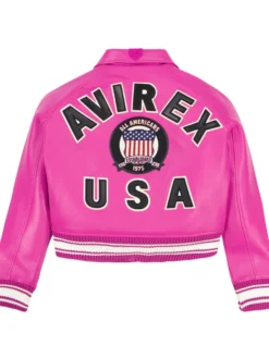 Avirex Pink Cropped Icon Jacket
