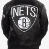Brooklyn Nets Bomber Black Satin Jacket