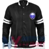 Buffalo Sabres Black Satin Bomber Jacket