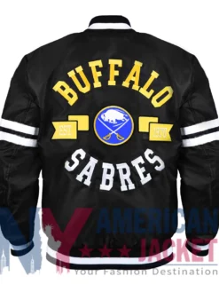 Buffalo Sabres Satin Black Bomber Jacket
