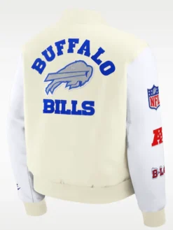 Buy Nike NFL Buffalo Bills Rivalries Full-Snap Cream Varsity Jacket