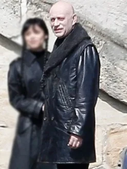 Buy Wednesday S03 Uncle Fester Leather Coat