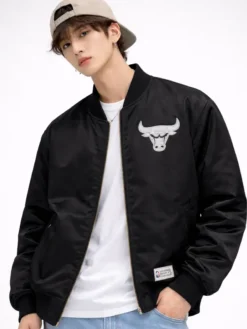 Chicago Bulls Mitchell & Ness Chrome Black Jacket