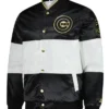 Chicago Cubs Black and White Satin Jacket