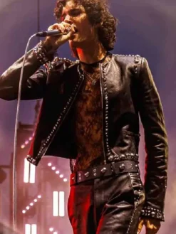 Coachella 2026 Sombr Leather Studded Jacket