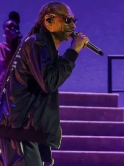 Coachella Valley Music And Arts Festival 2026 Snoop Dogg Black Satin Bomber Jacket