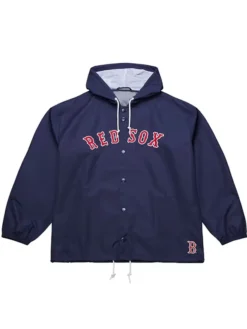 Coaches Boston Red Sox Navy Windbreaker Hooded Jacket