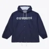 Coaches Dallas Cowboys Navy Windbreaker Hooded Jacket