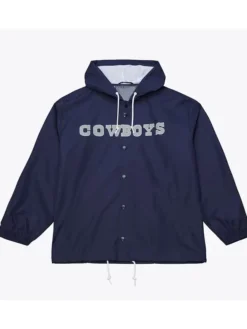 Coaches Dallas Cowboys Navy Windbreaker Hooded Jacket