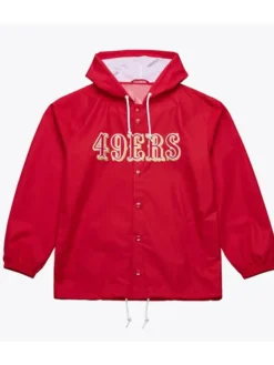 Coaches San Francisco 49ers Scarlet Windbreaker Hooded Jacket