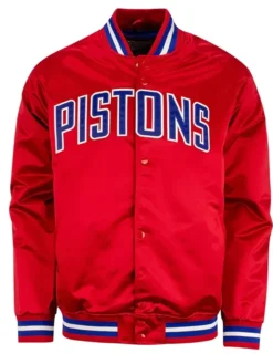 Detroit Pistons Red Lightweight Satin Jacket