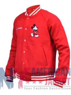 Disney World Mickey Mouse Red Varsity Jacket
