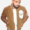 Drake Brown Suede Leather Varsity Jacket