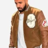Drake Suede Leather Brown Varsity Jacket