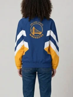 Golden State Warriors Renegade Oxford Half Zip Blue Starter Jacket for Men and Women