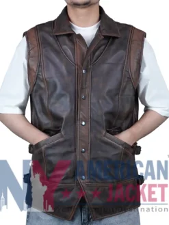Handcrafted Gothic Weathered Leather Vest