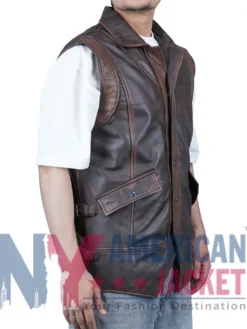 Handcrafted Weathered Gothic Leather Vest