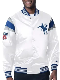 Indianapolis Colts White Satin Jacket