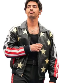 Joe Jonas WrestleMania 42 Star Leather Jacket