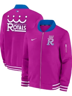 Kansas City Royals Nike Purple 2026 City Connect Authentic Collection Relaxed Full-Zip Bomber Jacket