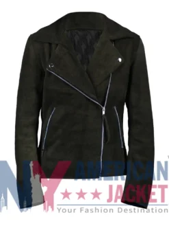 Kristina Davis General Hospital 2026 Moto Suede Jacket