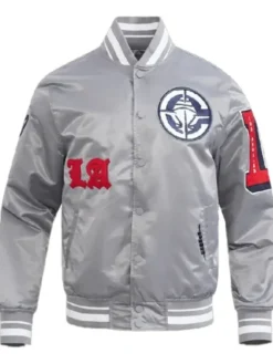 LA Clippers Classic Old English Grey Rib Jacket