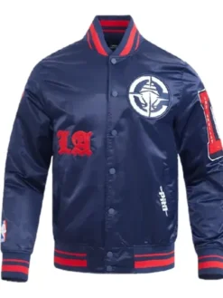 LA Clippers Classic Old English Rib Blue Jacket