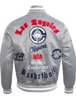 LA Clippers Classic Old English Rib Grey Jacket