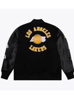 LA Lakers Black Out Vintage Logo Varsity Jacket