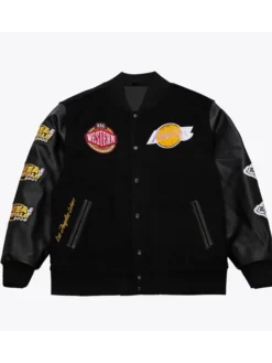 LA Lakers Black Out Vintage Varsity Logo Jacket