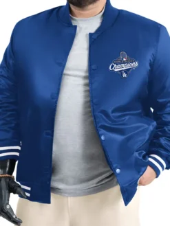 Los Angeles Dodgers Starter Royal Adaptive World Series Champions Satin Full-Snap Varsity Jacket