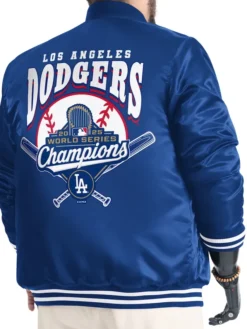 Los Angeles Dodgers Starter Royal Adaptive World Series Champions Satin Varsity Jacket