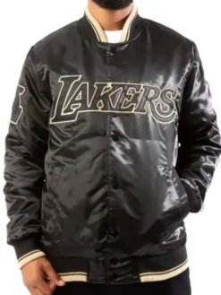 Los Angeles Lakers Black Gold Bomber Jacket