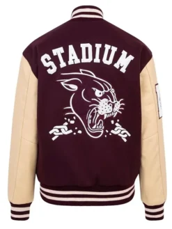 Maroon And Beige Varsity Jacket