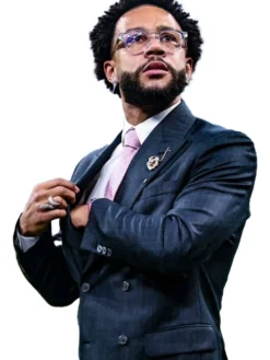 Memphis Depay Chrome Hearts Navy Suit