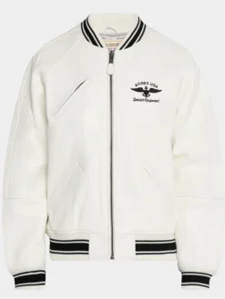 Men's Leather Embroidered Stadium Varsity Jacket