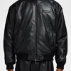 Men's Reversible Nylon to Napa Track Leather Jacket