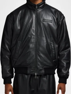 Men's Reversible Nylon to Napa Track Leather Jacket