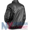 Milwaukee Brewers Bomber Black Leather Jacket