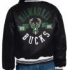 Milwaukee Bucks Printed Logo Satin Jacket
