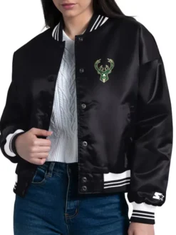 Milwaukee Bucks Printed Logo Varsity Jacket