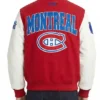 Montreal Canadiens City Arch Full-Snap Navy Red and White Varsity Jacket