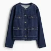 M&s Collarless Denim Jacket