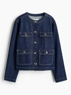M&s Collarless Denim Jacket