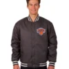 NY Knicks Black Poly Twill Jacket