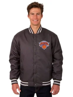 NY Knicks Black Poly Twill Jacket