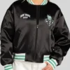 NY Liberty Black Satin Bomber Jacket