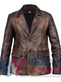 NYC 2026 Brown Lana Del Rey Leather Blazer