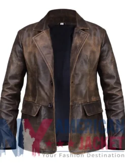 NYC 2026 Lana Del Rey Leather Brown Blazer