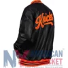 New York Knicks Black And Orange Leather Varsity Jacket